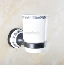 Oil Rubbed Bronze Wall Mounted Bathroom Toothbrush Holder Single Ceramic Cup