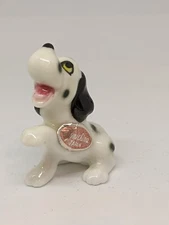 Vintage Dalmatian Dog Figurine Puppy Sitting w/ Paw up Bone China