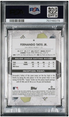 Fernando Tatis Jr., #/75 Red Parallel, 2022 Topps Inception #86 