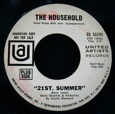 THE HOUSEHOLD~21st Summer ✦ Psych Rock Promo 45~UNITED ARTISTS #UA 50290