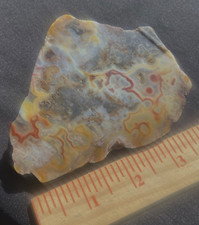 Laguna Agate Colorful Stunning Nebula Plumes Rough Slab 124 Grams 4.4 Oz Mexico