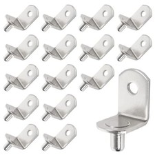 Shelf Pegs L-Shaped Cabinet Support Pins Bracket Style Clips for 5mm Silver