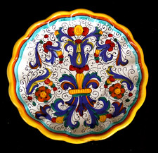 A25 - PARTICOLARE VECCHIO PIATTO DECORATIVO IN CERAMICA ARS DERUTA diam 25 cm.