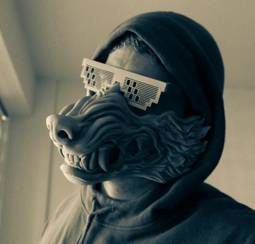 Half Realistic Wolf Mask Costume Cosplay Prop Unisex Adult Japanese Style - Picture 2 of 9