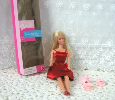 Barbie Doll Mattel 00 Time For Tea With Original Box 4 Piece Tea Set Vgc Ebay