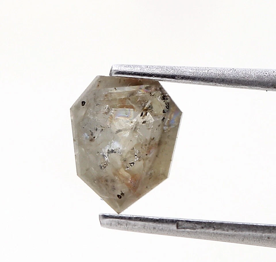 RUSTIC NATURAL DIAMOND SOLITAIRE DIAMOND 1.23TCW GRAYISH BROWN SHIELD ROSE CUT - Image 3 of 4