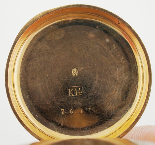 Antique Remontoir Cylindre Huit Rubis 14K Yellow Gold Small Pocket Watch - Picture 4 of 8