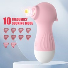 Clit Nipple Sucker Dildo Vibrator G Spot Massager Sucking Sex Toys for Women US