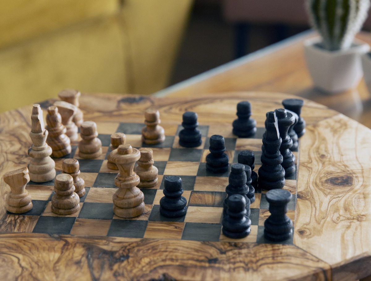 Handmade Olive Wood Chess Set With Storage