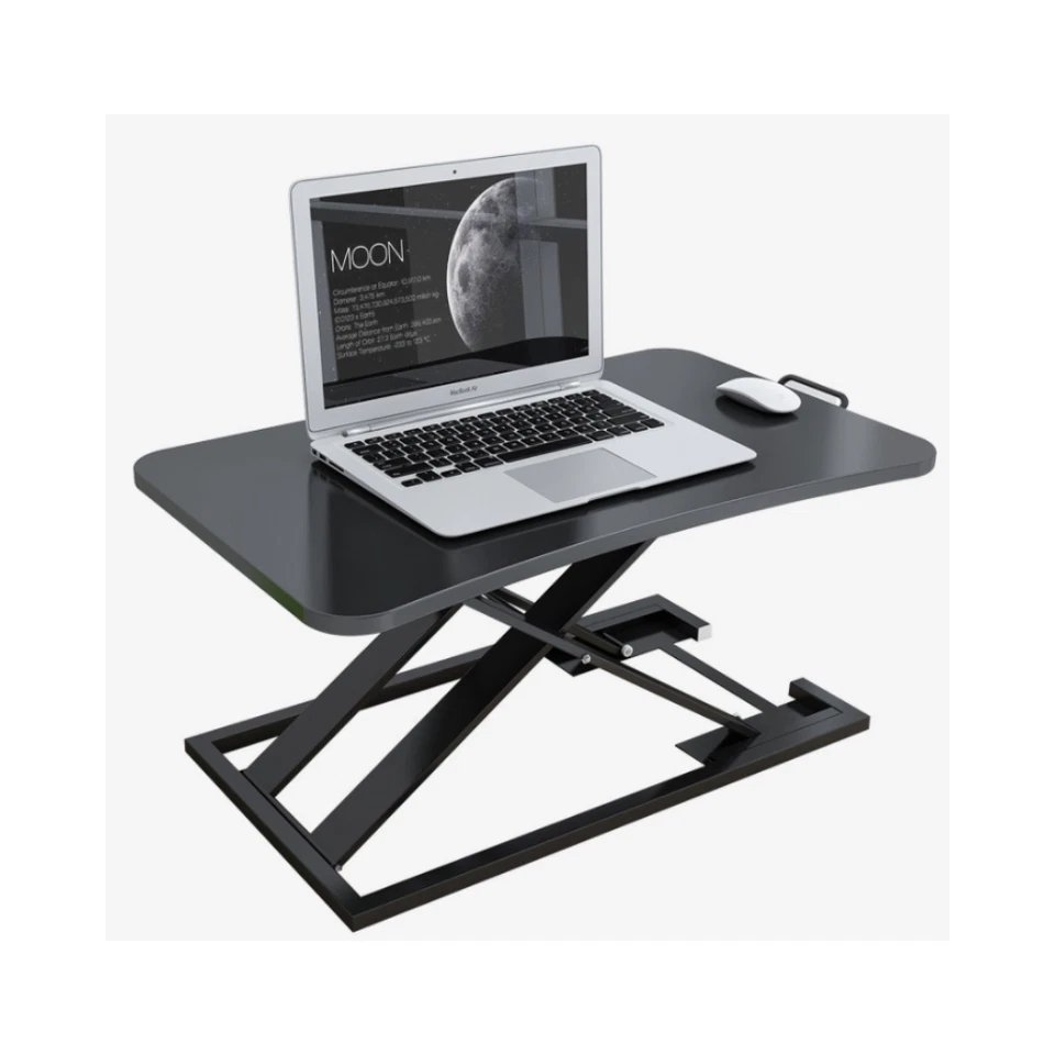 Ergonomische schwarze höhenverstellbare Sitz Steh Konverter Monitor Erhöhung