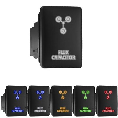 FLUX CAPACITOR Symbol - LED Push Button Rocker Switch Replacement (Fit: TOYOTA)