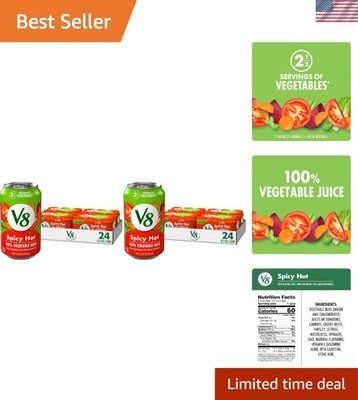 Nutritious Spicy Hot Vegetable Juice - 11.5 fl oz Cans, 2.5 Veggie Servings Each