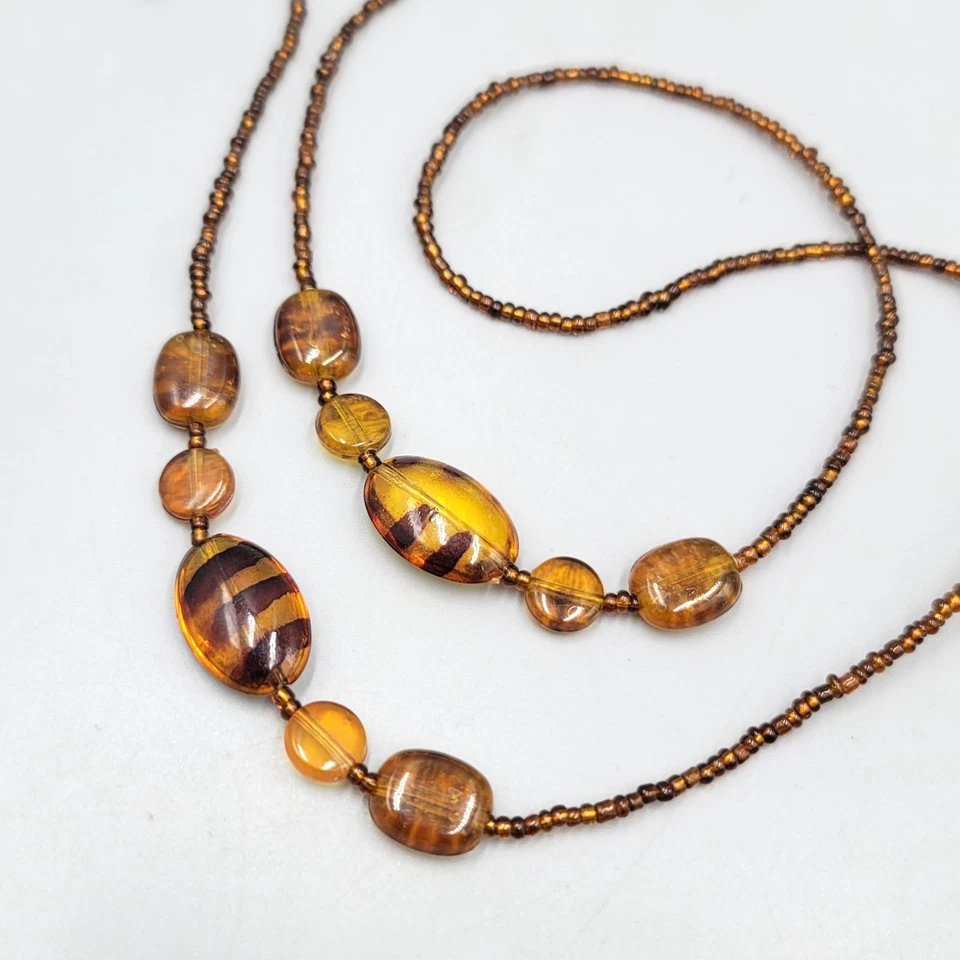 Lot of 2 Brown Bead Eyeglass Chain Holder 25" - Image 3 of 4