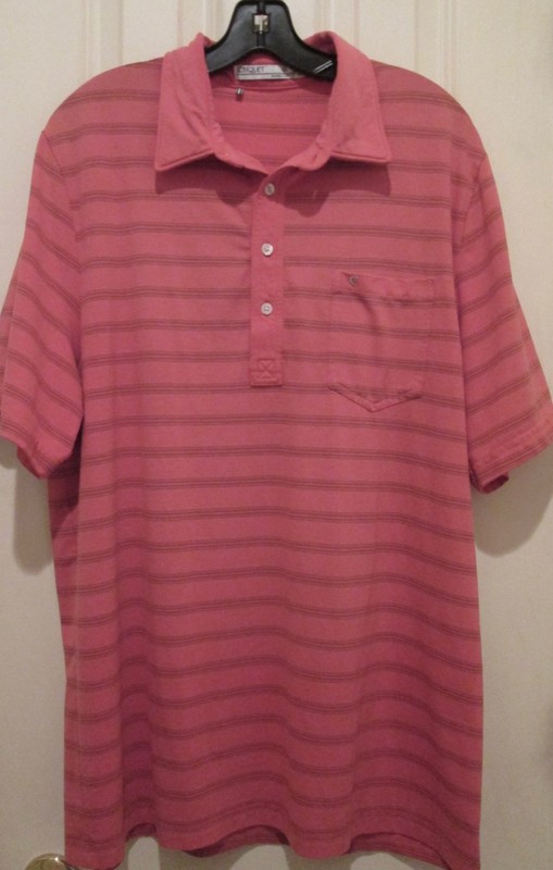 Criquet Polo Shirt Mens Size XL Performance Blend Short Sleeve Golf Striped