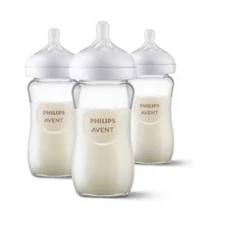Philips Avent Glass Baby Bottle 8oz 3pk, Clear 