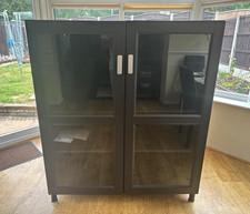 IKEA Black Freestanding Wood & Glass Cabinet - Used - good condition 