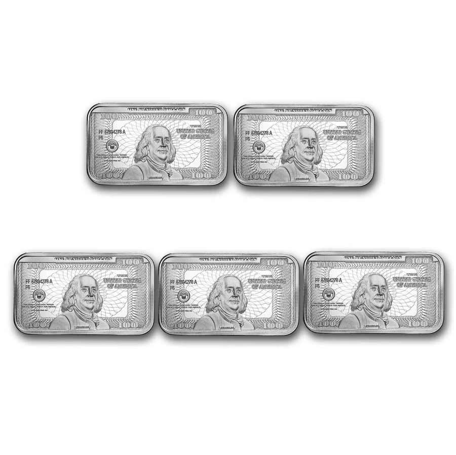 Franklin Mint 1 oz Precious Metal Content per Unit Bar Silver