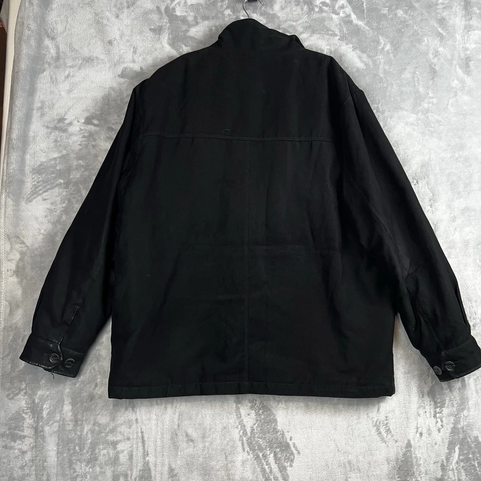 Chaqueta de bombardero para hombre XL abrigo negro aviador clásico forrado St John Bays Foto 4 de 4