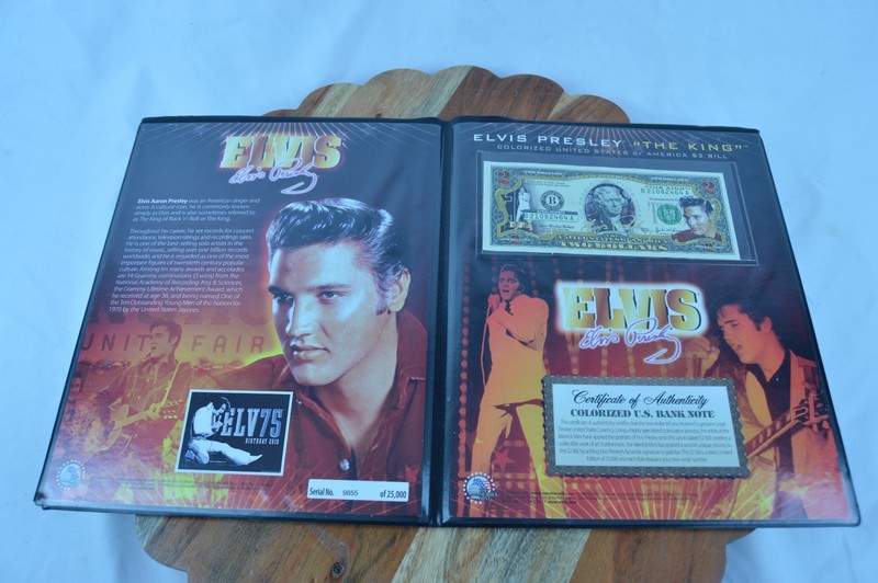 ELVIS PRESLEY * Americana * Legal Tender U.S. $2 Bill with COLLECTIBLE FOLIO