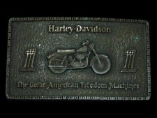 TC13167 VINTAGE 1974 HARLEY-DAVIDSON MOTORCYCLES BERGAMOT BELT BUCKLE