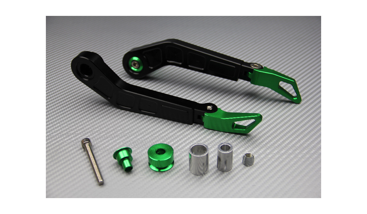 Protections de leviers alu vert universel moto guidon 22mm embout de protection