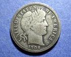 1906-O Barber Dime  Fine+