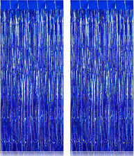 2 Pack Fringe Curtains Backdrops, Foil Fringe Curtains, Door Streamers for Birth
