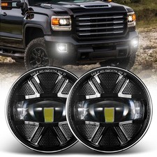 Pair Led Fog Lights For 2007-2013 Gmc Sierra 1500 2007-2014 2500hd 3500hd