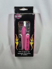 Harley-Davidson Kids Fork Spoon Set - 2014 NEW IN BOX Black Pink Colors