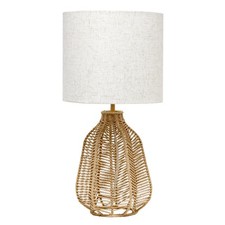 Elegant Designs LT2106-NAT 21" Boho Coastal Rustic Paper Rope Rattan Table Lamp