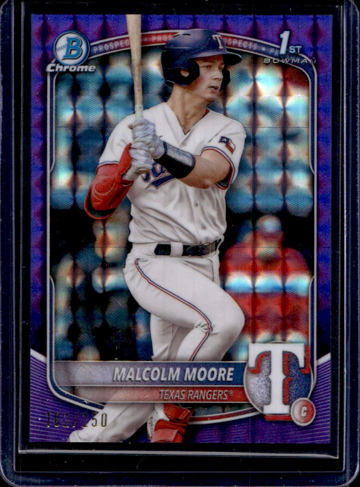 2025 Bowman Malcolm Moore Chrome Purple Geometric Refractor 1st #102/250