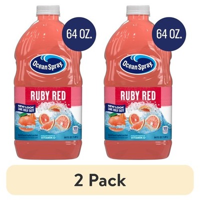 (2 pack) Ruby Red Grapefruit Juice Drink, 64 fl oz Bottle