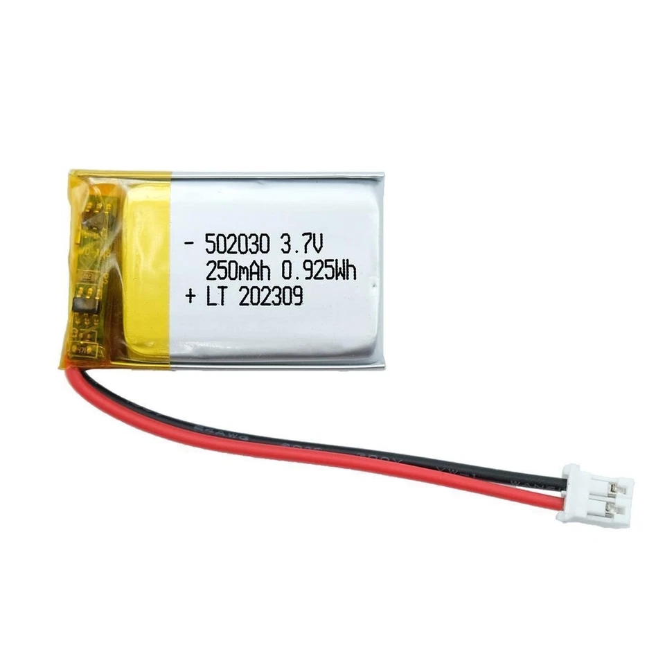 502030  3,7 Volt Akku  250  mAh LiPo Maße:L 30mm B 20mm T 5mm  JST PH2.0 Stecker - Bild 2 von 4