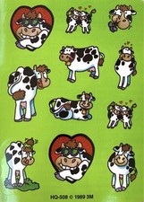 Vintage 1989 3M HQ-508 Cows Sticker Sheet Removable? Reusable?