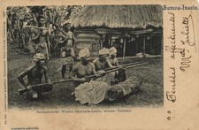 PC SAMOA SAMOAN GUARDS WARRIORS VINTAGE POSTCARD (b71686)