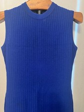 Womens St. John Collection by Marie Gray Black Sleeveless Blue Dress Size 6