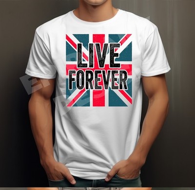 Herren T-Shirt Britpop Hommage Oasis Blur 1990er British Flag Proud