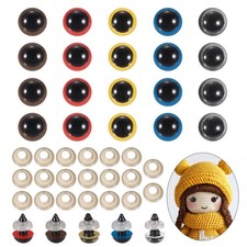 14mm Safety Eyes, 20Pcs Realistic Doll Crocheting Safety Eyes Multicolored
