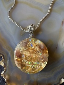 Hand Made Orgonite Pendant Necklace Calming Spiritual Energy Necklace