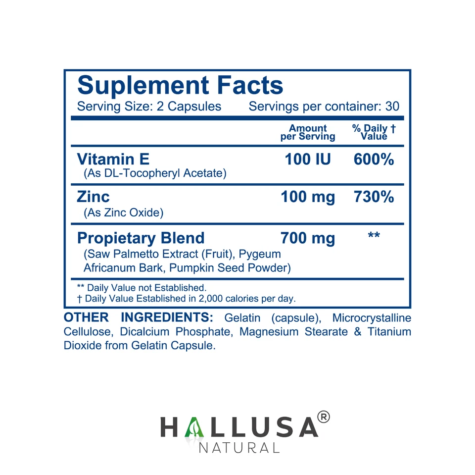 HALLPROST - Píldoras para próstata - Próstata inflamada - Prostatitis - 60 cápsulas Foto 3 de 4