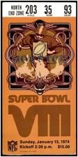 Super Bowl VIII Ticket Dolphins Vikings Larry Csonka MVP  107503