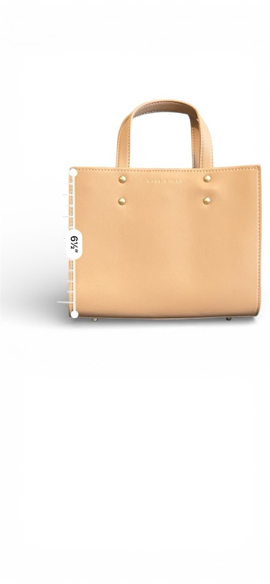 Lark & Ives Beige Small Satchel Top Handle Bag with Detachable Strap View 5