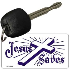 JESUS SAVES Christian Novelty Aluminum Metal Keychain  BUY 2 GET 1 FREE 