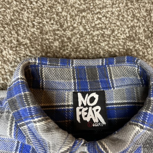 VTG No Fear Mens Flannel Shirt Snap Large Mens 90s Y2k Plaid Pocket Grunge Skate, Size L, $26.39 - Photo 3