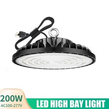 200W UFO Led High Bay Light Commercial Industrial Warehouse Gym Shop Light 6000K