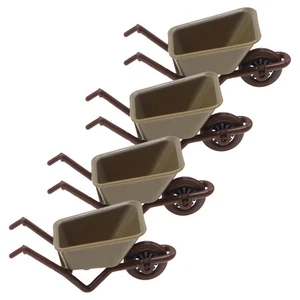 4 Pcs Miniature décorative de brouette Micro Paysage Accessoires
