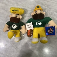 Green Bay Packers Cheesehead Stuffed Plush  7” & 99 NFL Kickoff Stuffins plush