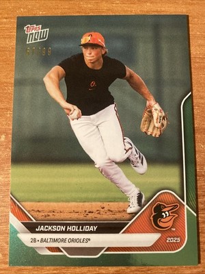 Topps Jackson Holliday 2025 Now Road To Opening Day Green Foil Parallel #57/99