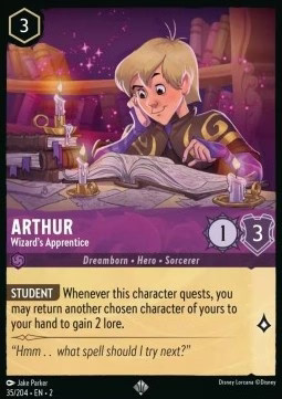 Lorcana Arthur - Wizard's Apprentice (V.1) 2ROF-035 Super Rare Englisch Neu Foil