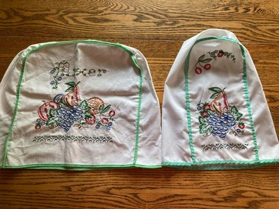 Vintage Hand Embroidered Small Appliance Covers Mixer & Blender Fruit Design